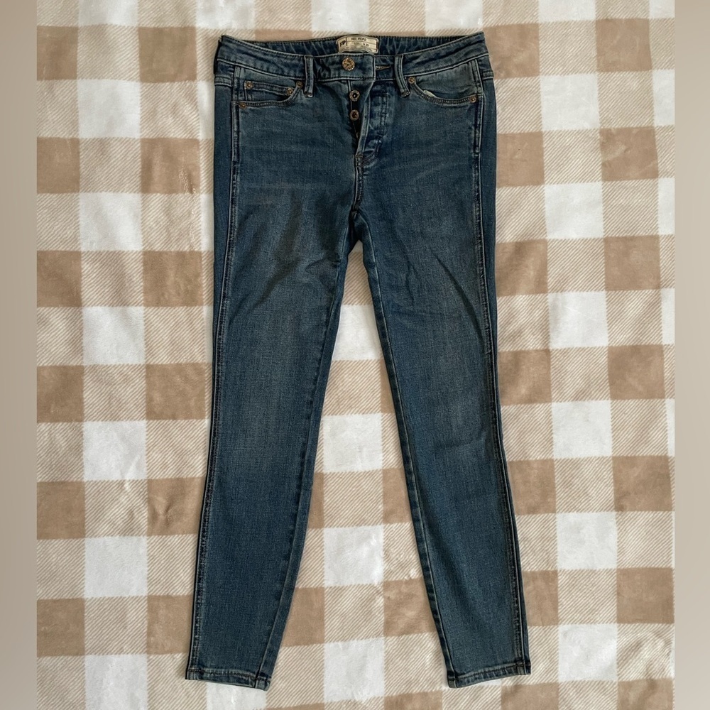 Free People Dark Blue Skinny Jeans